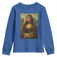 MMIW Awareness Youth Sweatshirt Mona Lisa Red Handprint Indigenous Woman Stop Stolen Sisters