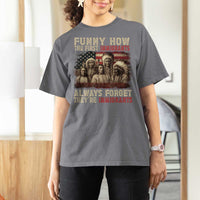 Native American T Shirt For Women Funny The First Immigrants Always Forget - Wonder Print Shop