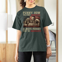 Native American T Shirt For Women Funny The First Immigrants Always Forget - Wonder Print Shop