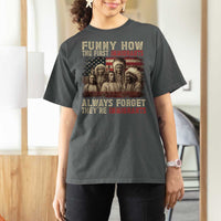 Native American T Shirt For Women Funny The First Immigrants Always Forget - Wonder Print Shop