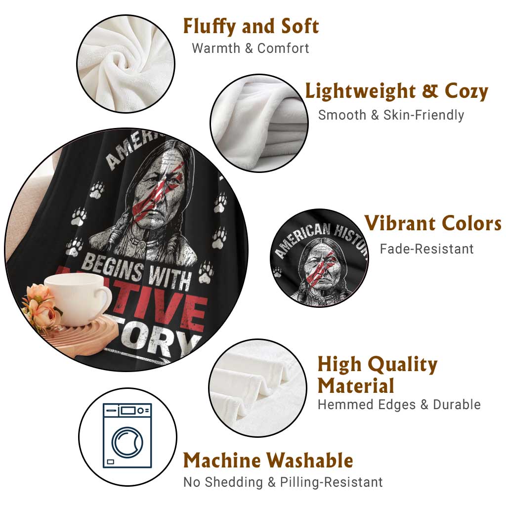 Native American History Throw Blanket Indigenous Peoples Tribal Pride - Wonder Print Shop