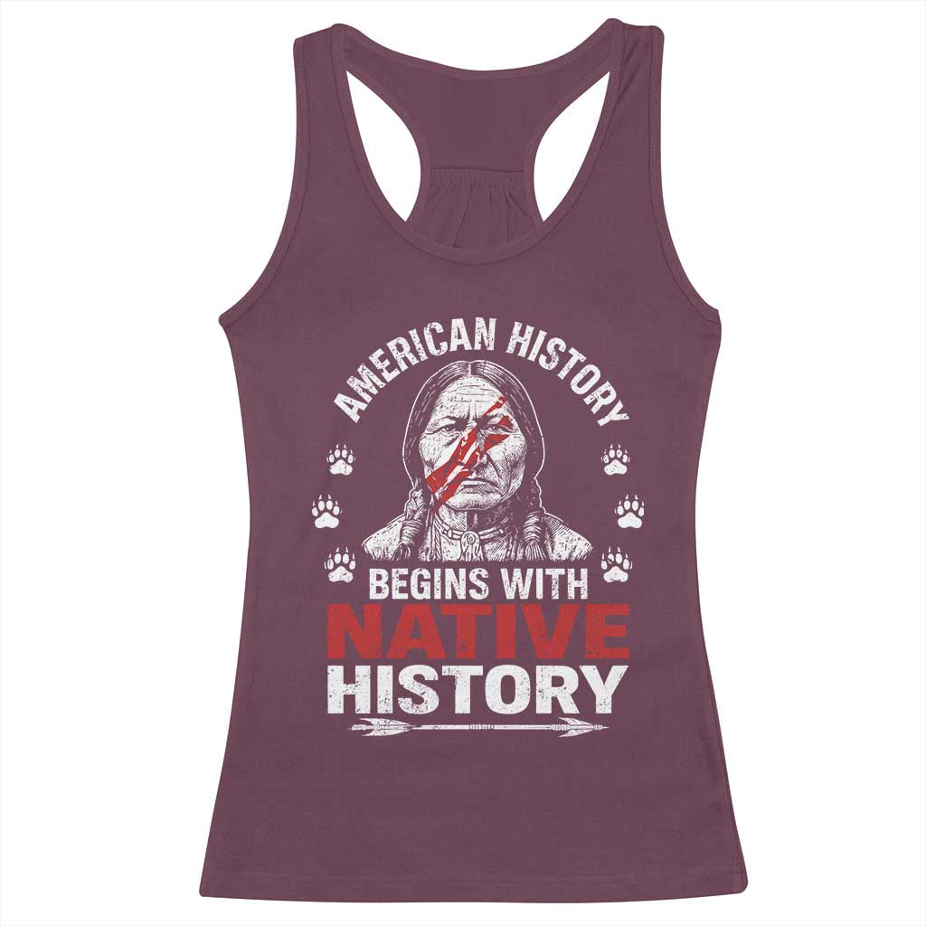 Native American History Racerback Tank Top Indigenous Peoples Tribal Pride - Wonder Print Shop