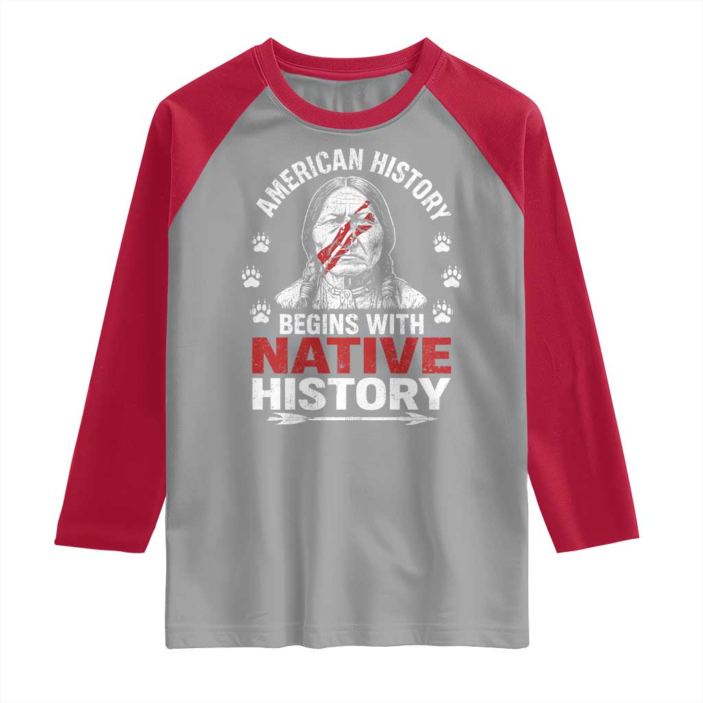 Native American History Raglan Shirt Indigenous Peoples Tribal Pride - Wonder Print Shop