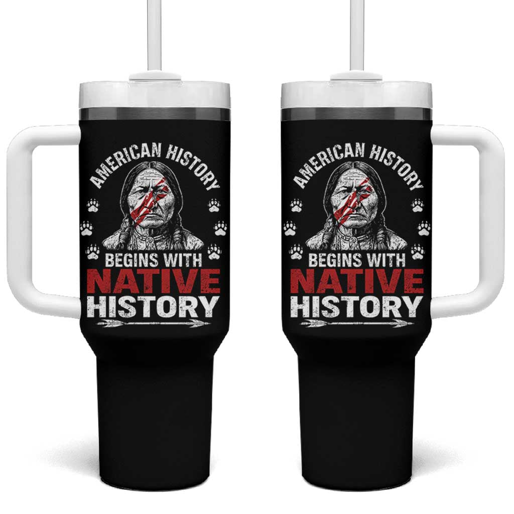 Native American History Tumbler With Handle Indigenous Peoples Tribal Pride - Wonder Print Shop
