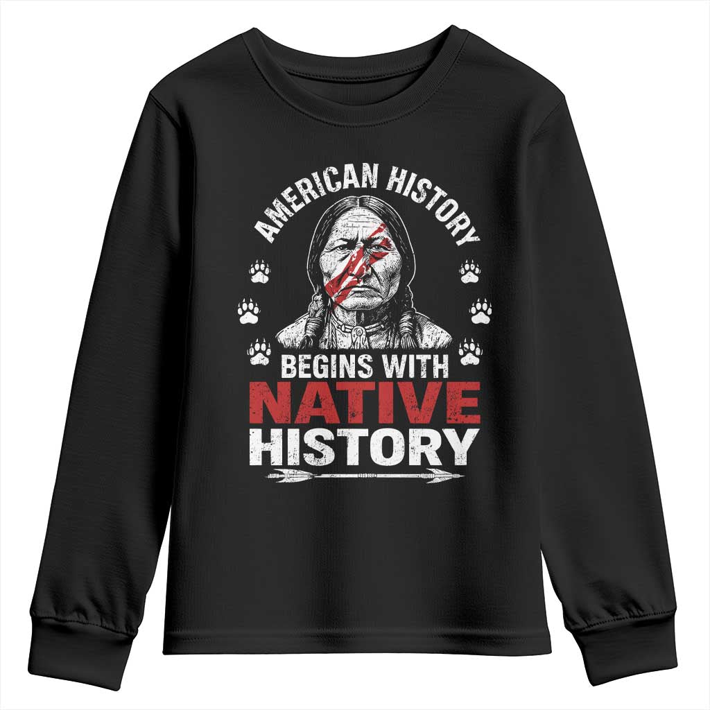 Native American History Youth Sweatshirt Indigenous Peoples Tribal Pride - Wonder Print Shop