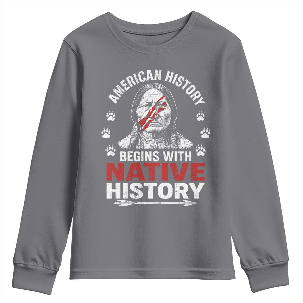 Native American History Youth Sweatshirt Indigenous Peoples Tribal Pride - Wonder Print Shop