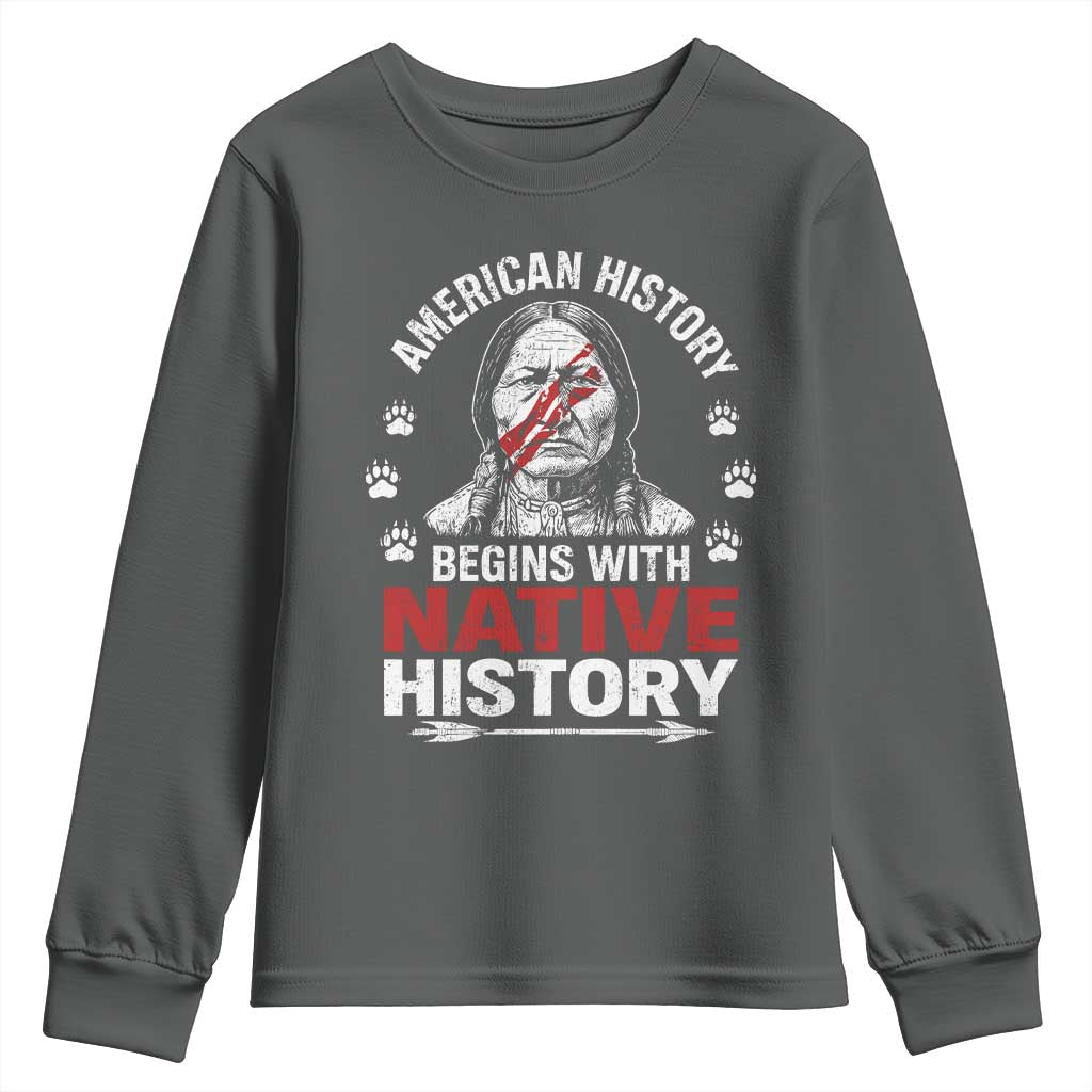 Native American History Youth Sweatshirt Indigenous Peoples Tribal Pride - Wonder Print Shop