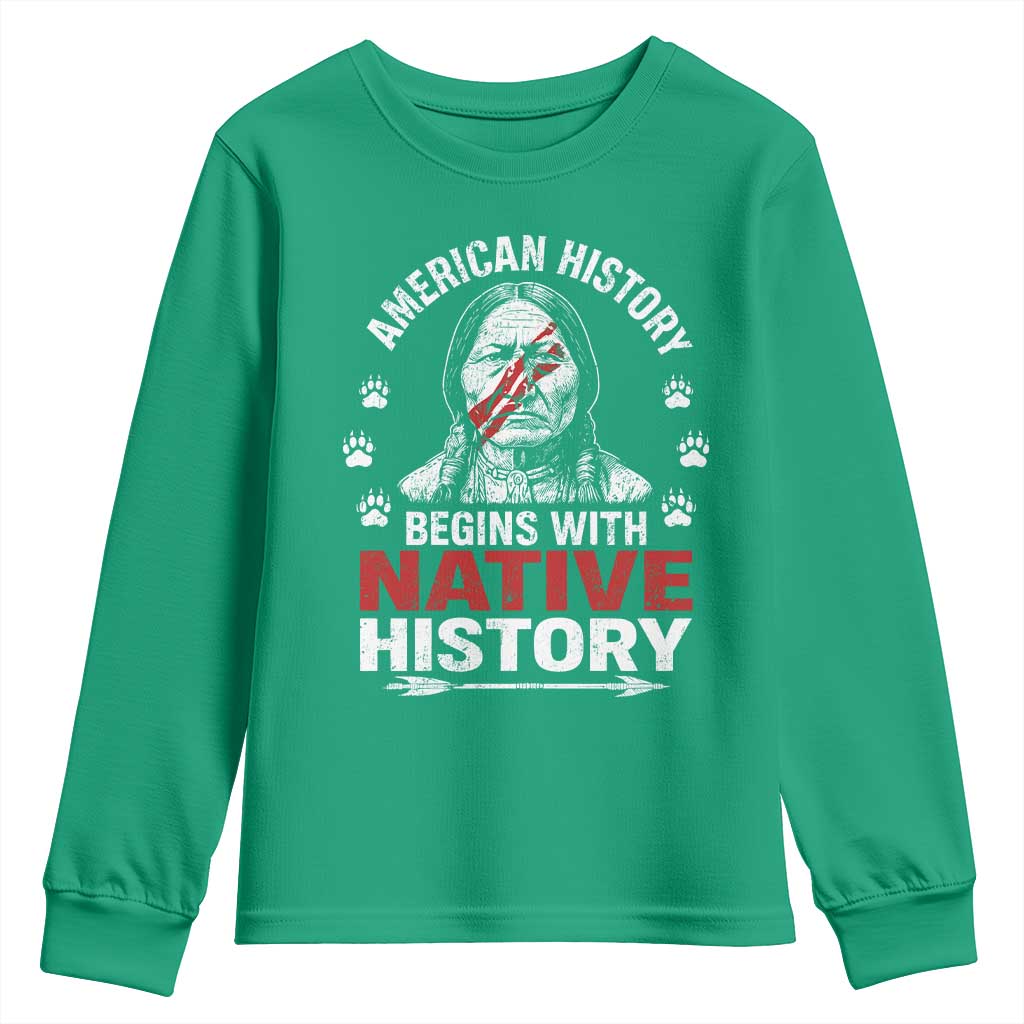 Native American History Youth Sweatshirt Indigenous Peoples Tribal Pride - Wonder Print Shop