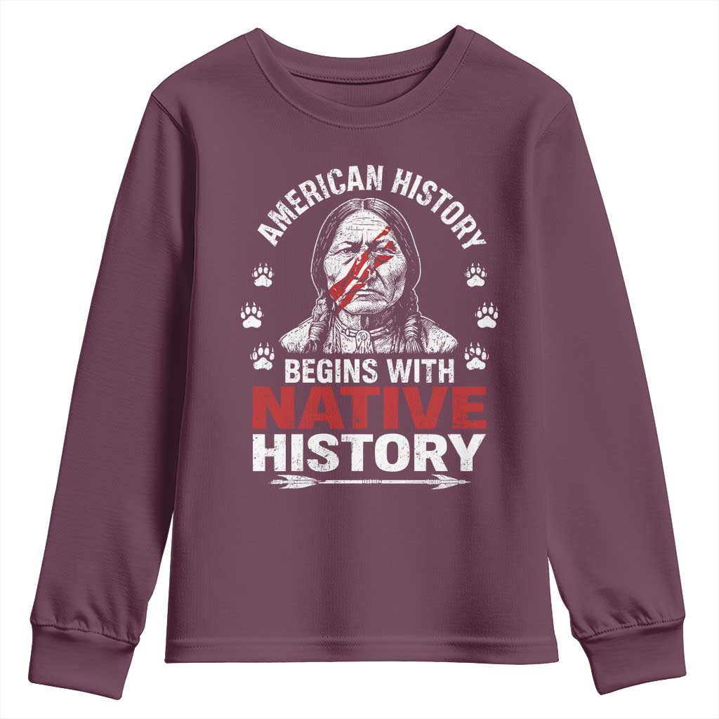 Native American History Youth Sweatshirt Indigenous Peoples Tribal Pride - Wonder Print Shop