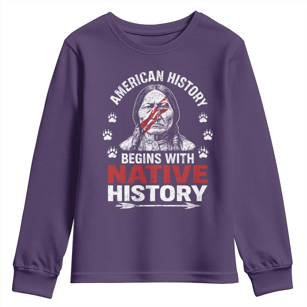 Native American History Youth Sweatshirt Indigenous Peoples Tribal Pride - Wonder Print Shop