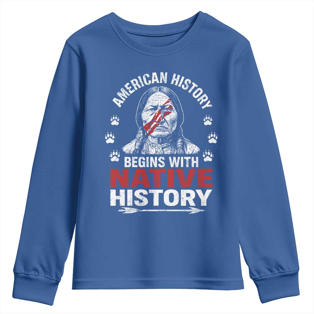 Native American History Youth Sweatshirt Indigenous Peoples Tribal Pride - Wonder Print Shop