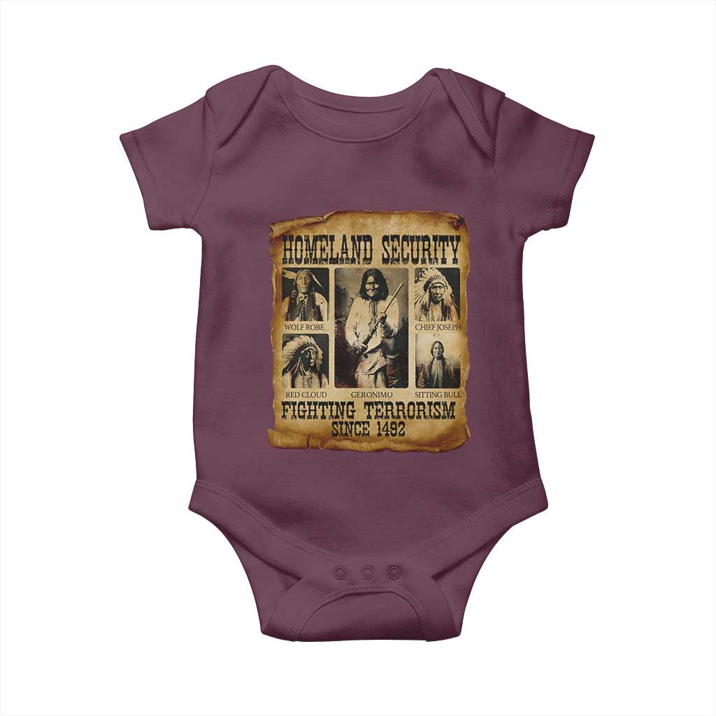 Vintage Native American Baby Onesie Homeland Security Fighting Terrorism Since 1492 - Wonder Print Shop