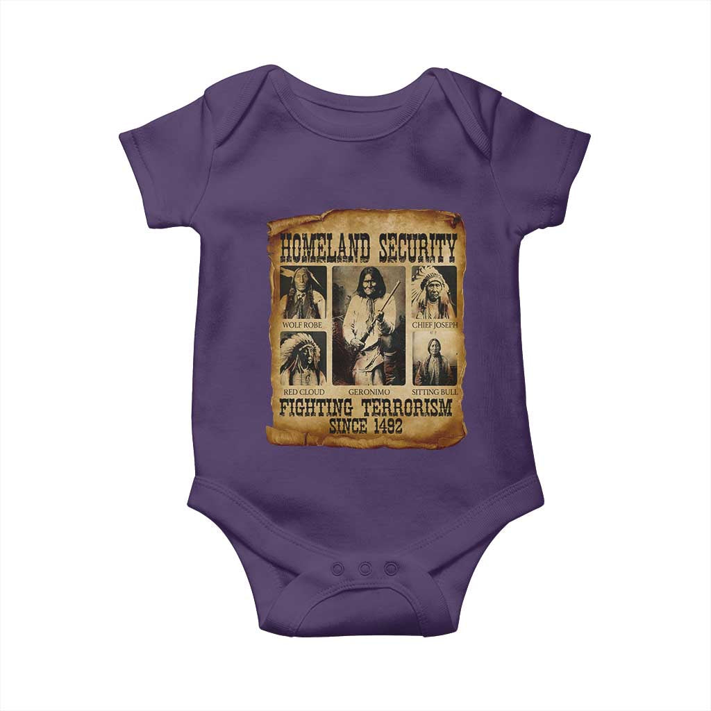 Vintage Native American Baby Onesie Homeland Security Fighting Terrorism Since 1492 - Wonder Print Shop