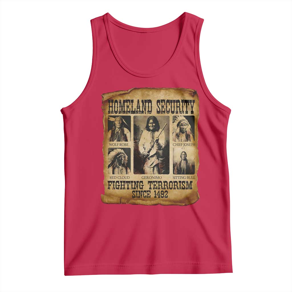 Vintage Native American Tank Top Homeland Security Fighting Terrorism Since 1492 - Wonder Print Shop