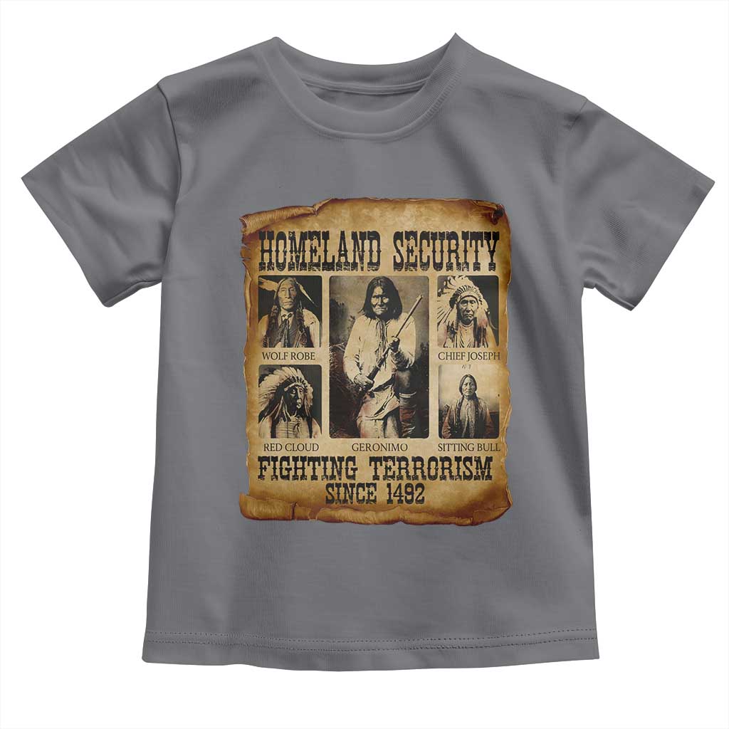 Vintage Native American Toddler T Shirt Homeland Security Fighting Terrorism Since 1492 - Wonder Print Shop
