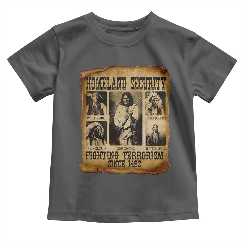 Vintage Native American Toddler T Shirt Homeland Security Fighting Terrorism Since 1492 - Wonder Print Shop