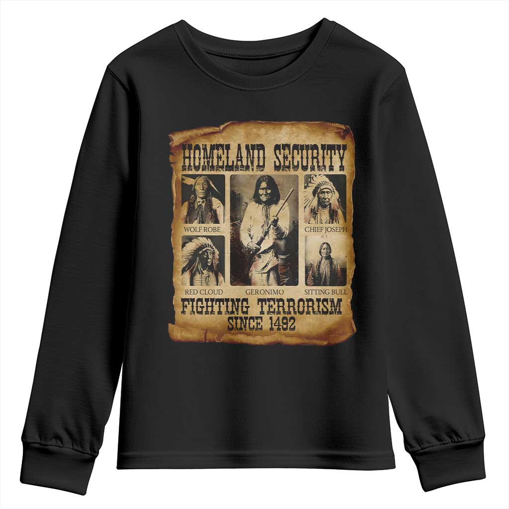 Vintage Native American Youth Sweatshirt Homeland Security Fighting Terrorism Since 1492 - Wonder Print Shop
