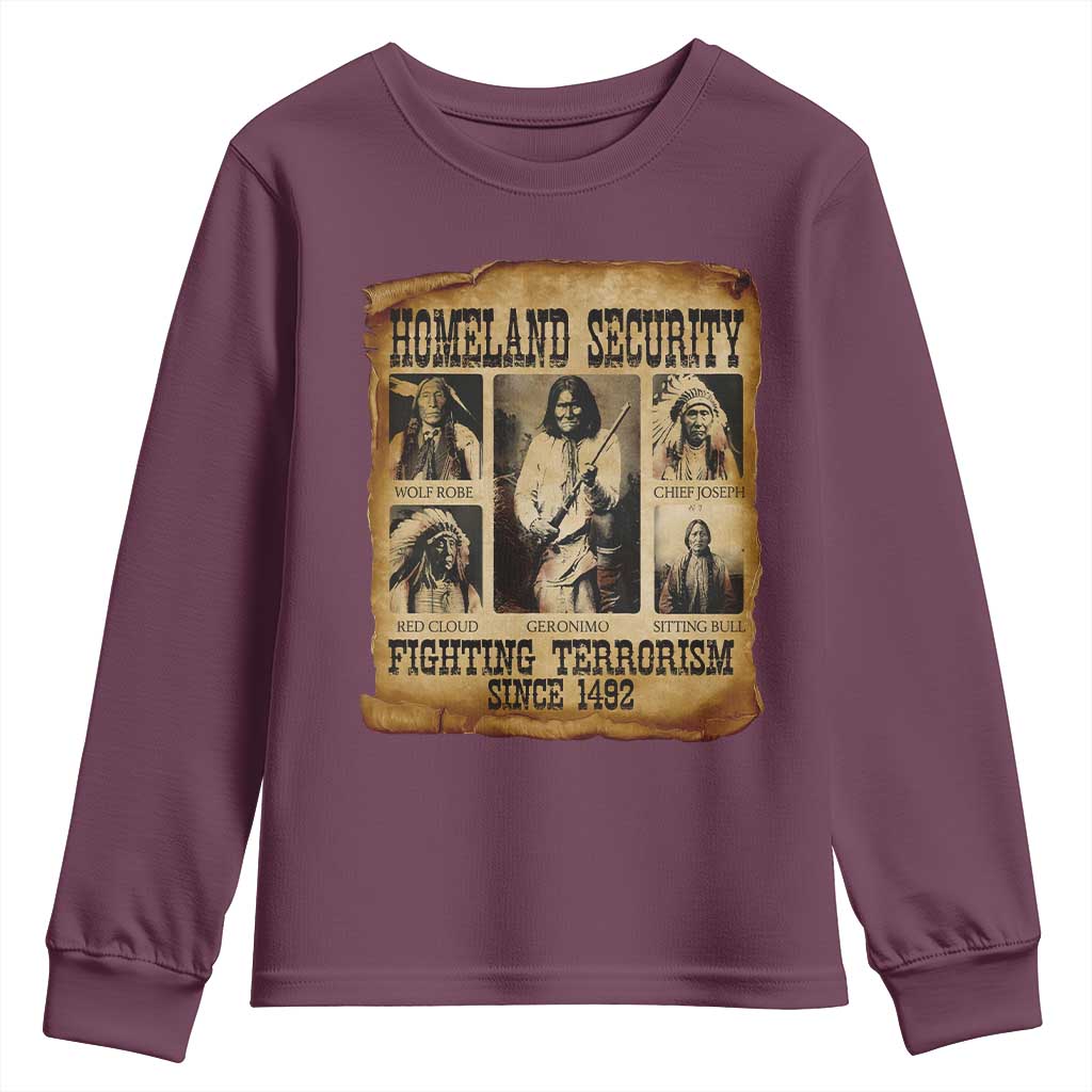 Vintage Native American Youth Sweatshirt Homeland Security Fighting Terrorism Since 1492 - Wonder Print Shop