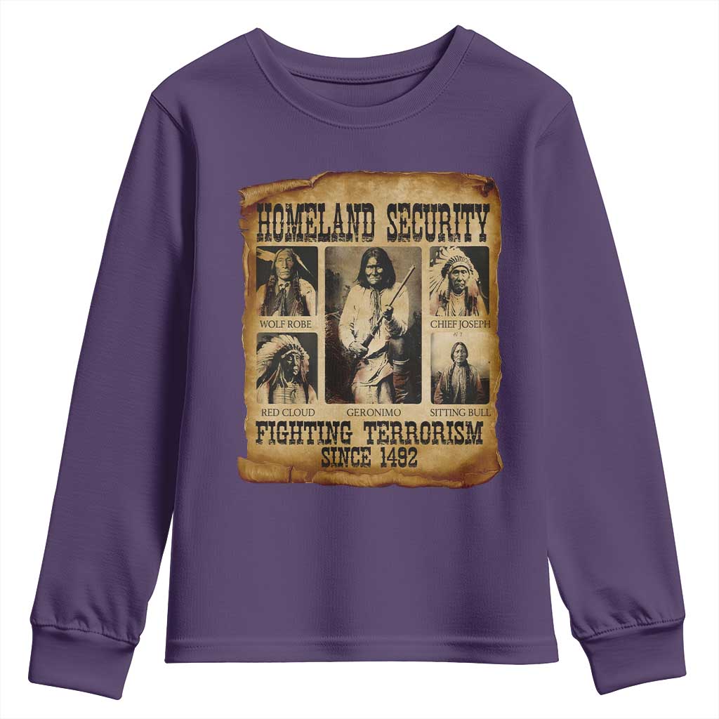 Vintage Native American Youth Sweatshirt Homeland Security Fighting Terrorism Since 1492 - Wonder Print Shop
