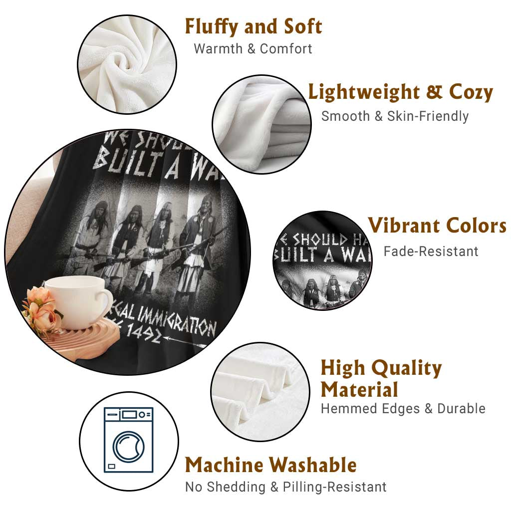 Vintage Native American Throw Blanket We Should Have Built A Wall - Wonder Print Shop