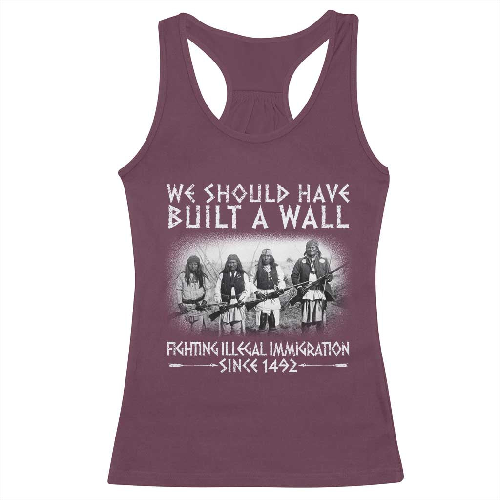 Vintage Native American Racerback Tank Top We Should Have Built A Wall - Wonder Print Shop