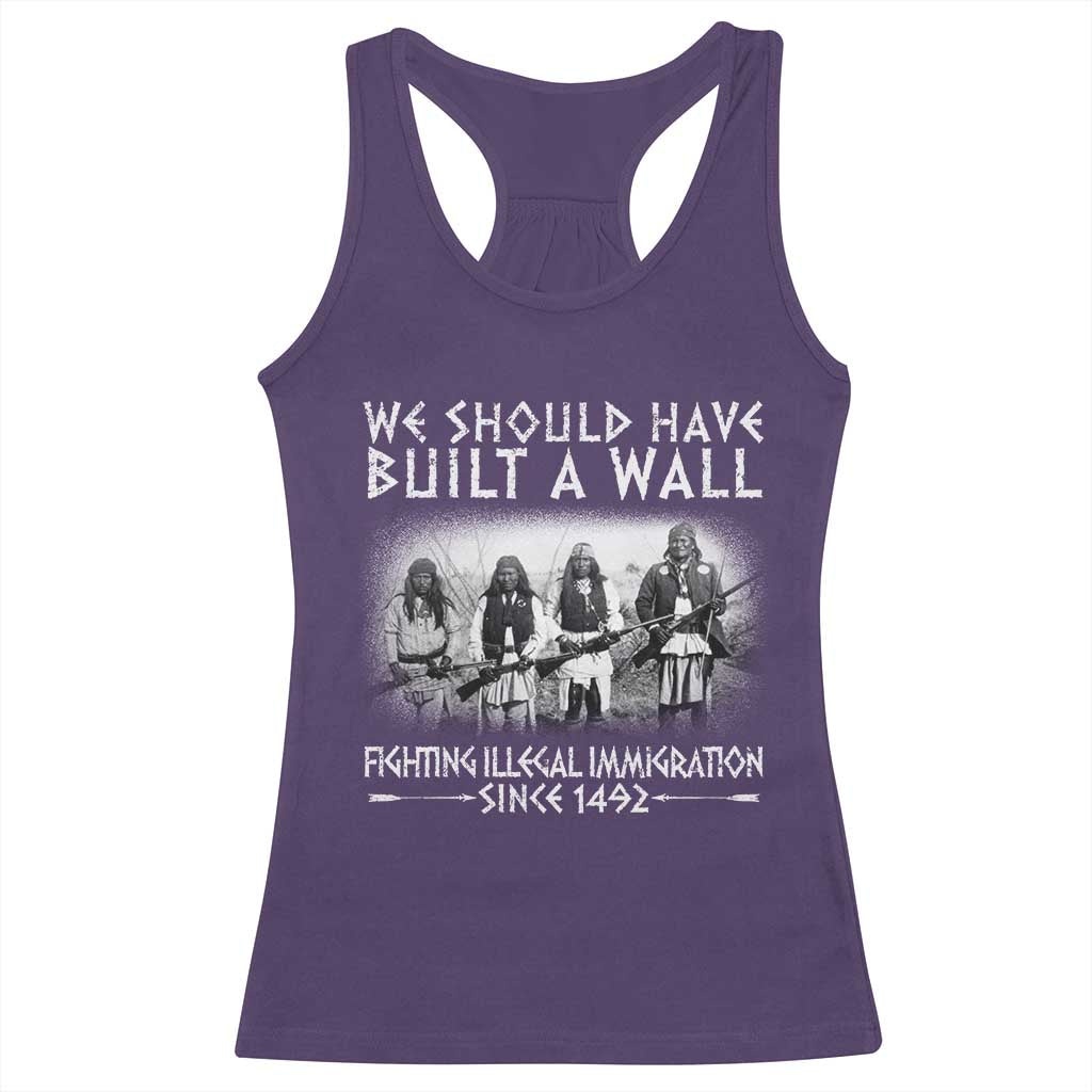 Vintage Native American Racerback Tank Top We Should Have Built A Wall - Wonder Print Shop