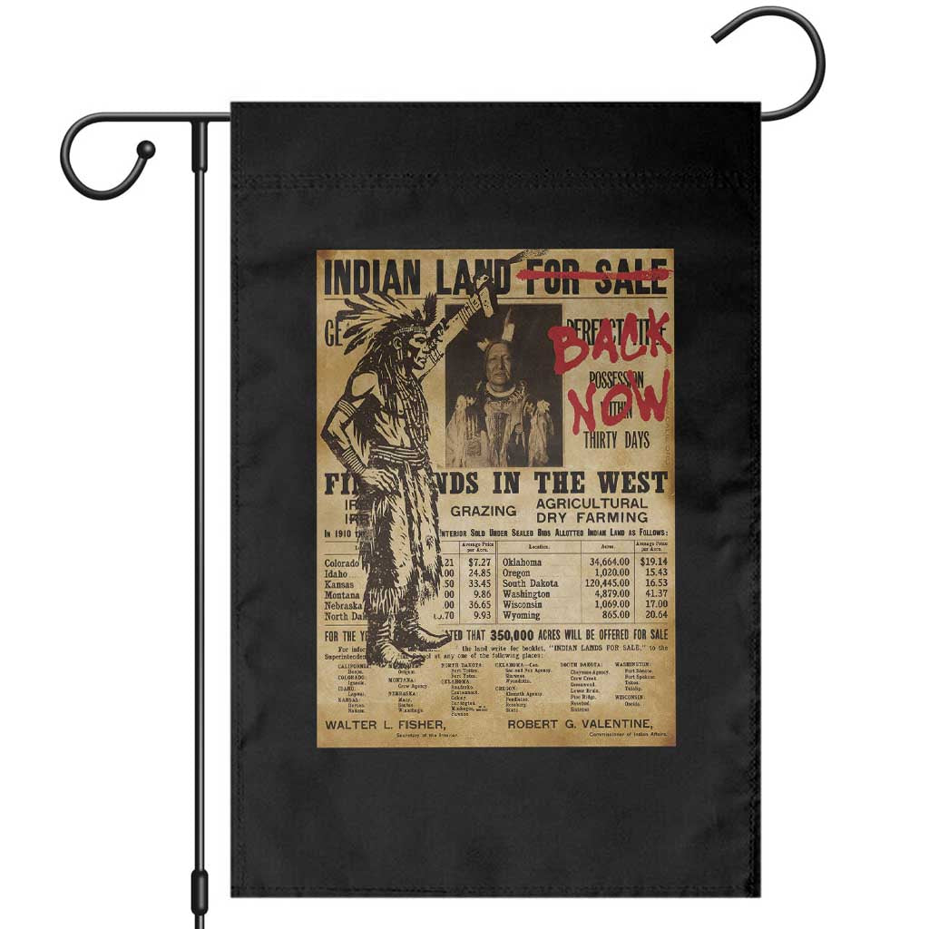 Native American Garden Flag Indian Land For Back Now