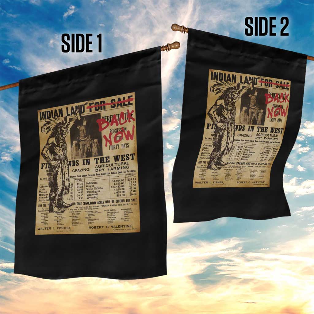 Native American Garden Flag Indian Land For Back Now