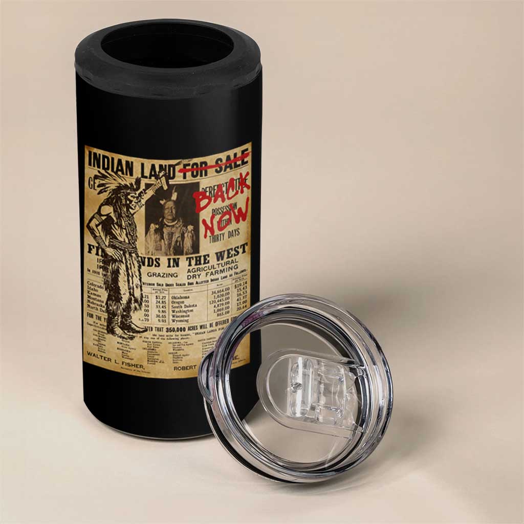 Native American 4 in 1 Can Cooler Tumbler Indian Land For Back Now