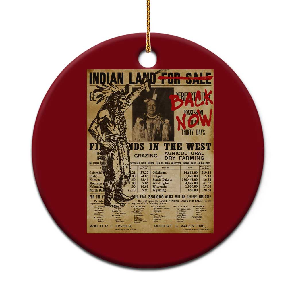 Native American Ceramic Ornament Indian Land For Back Now