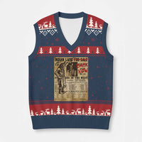 Native American V-Neck Knit Sweater Vest Indian Land For Back Now