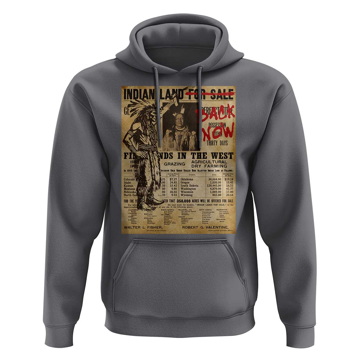 Native American Hoodie Indian Land For Back Now