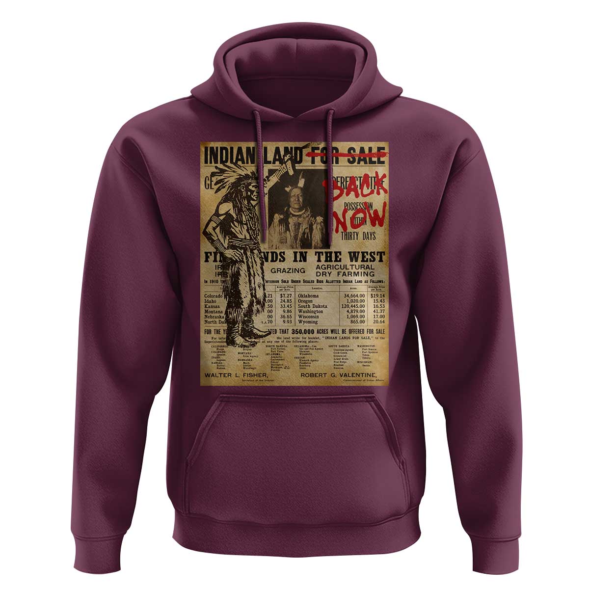 Native American Hoodie Indian Land For Back Now