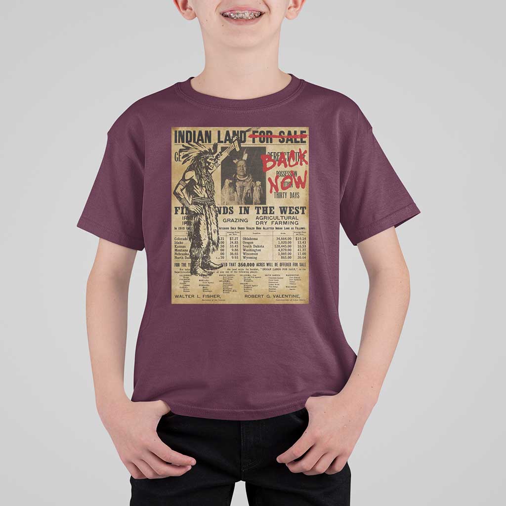 Native American T Shirt For Kid Indian Land For Back Now