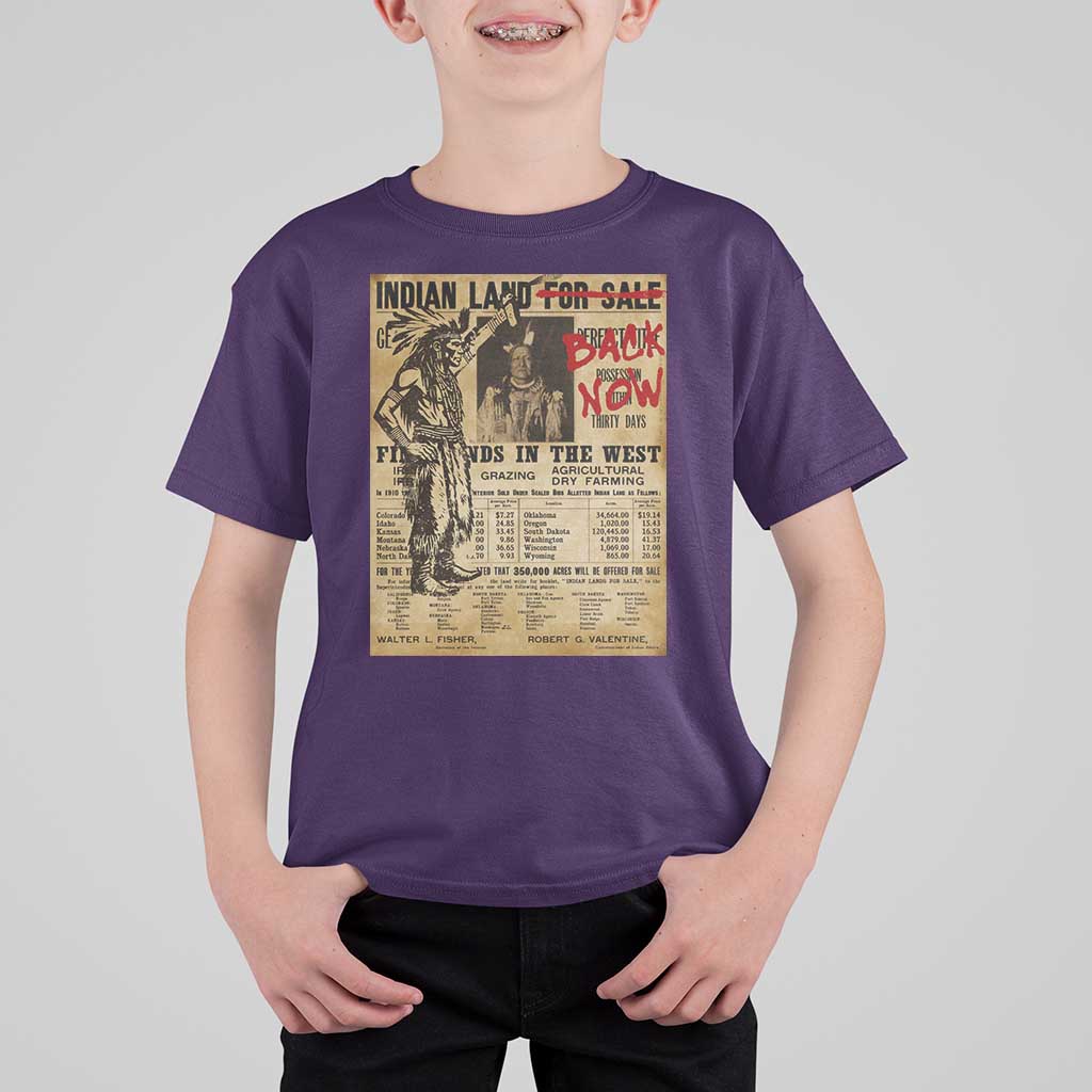 Native American T Shirt For Kid Indian Land For Back Now