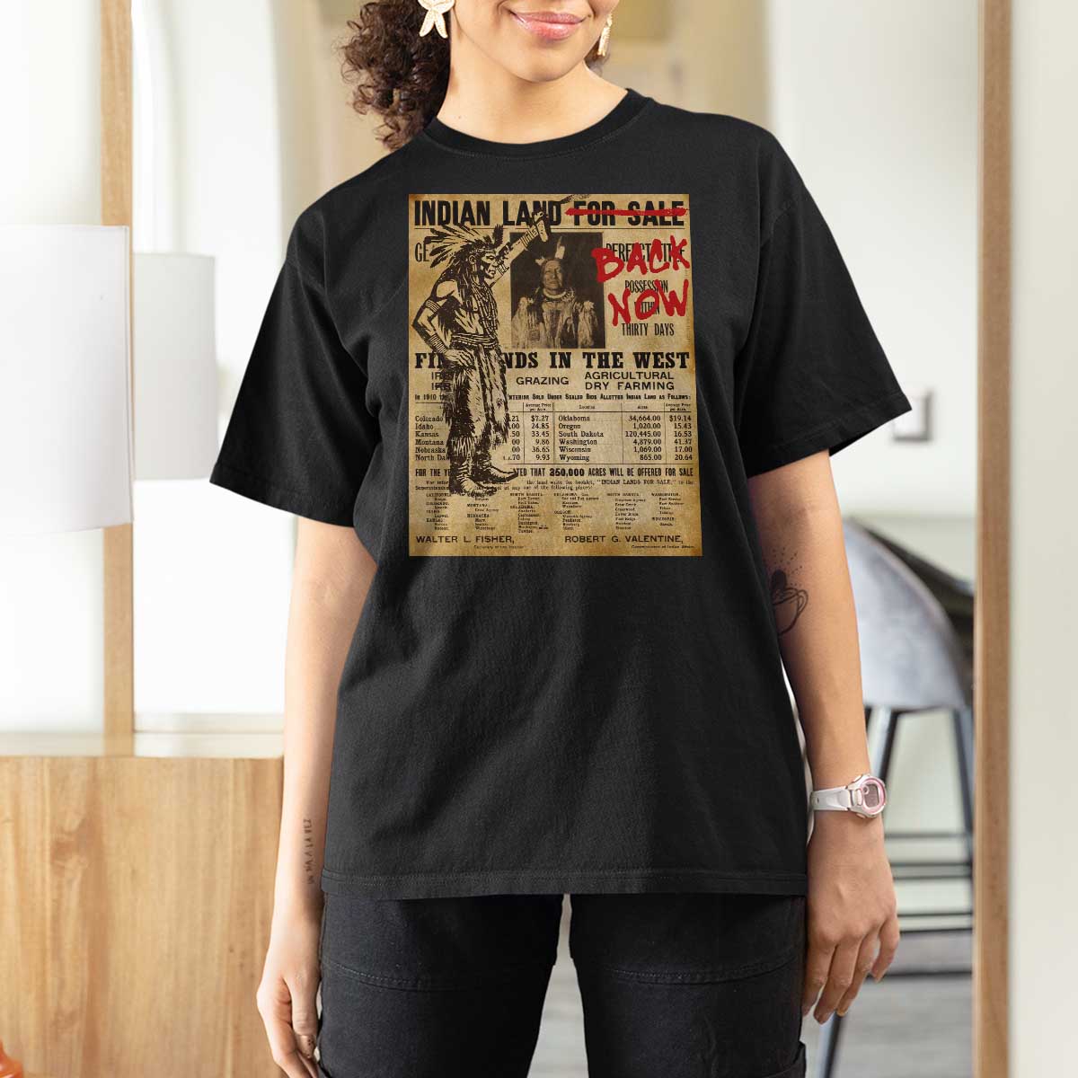 Native American T Shirt For Women Indian Land For Back Now