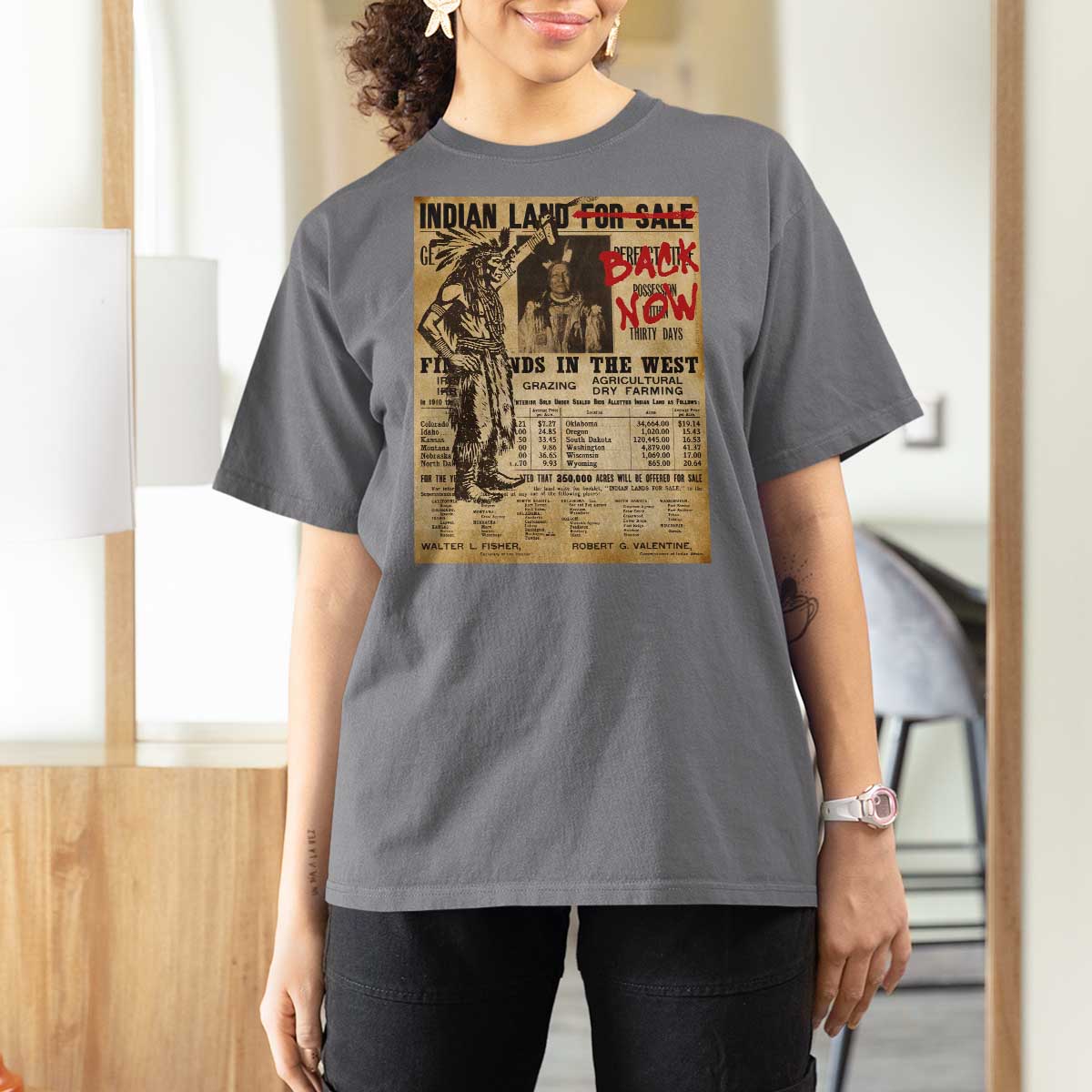 Native American T Shirt For Women Indian Land For Back Now