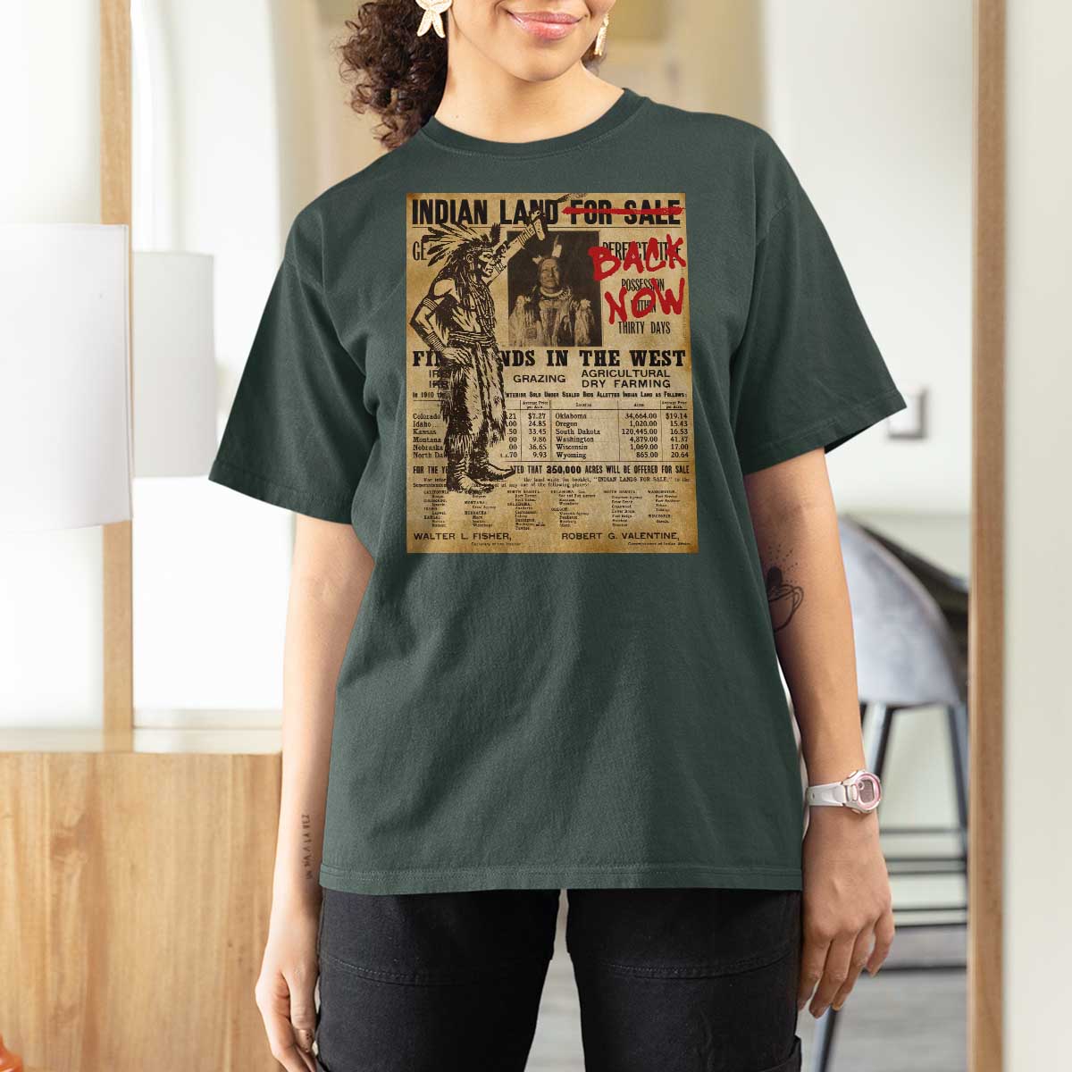 Native American T Shirt For Women Indian Land For Back Now