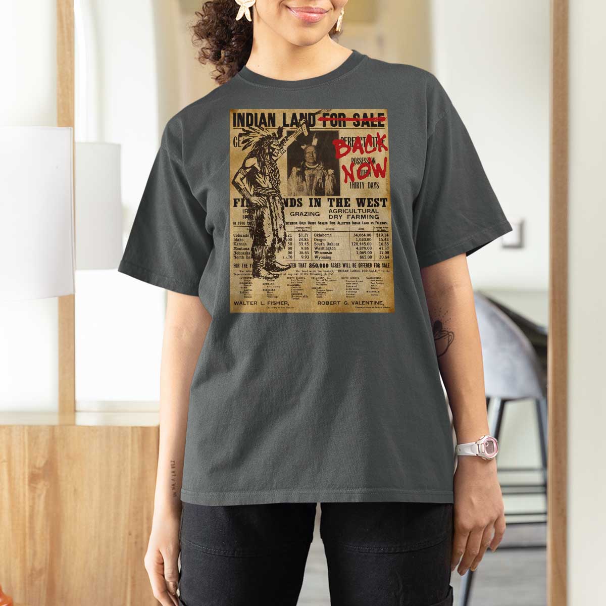 Native American T Shirt For Women Indian Land For Back Now