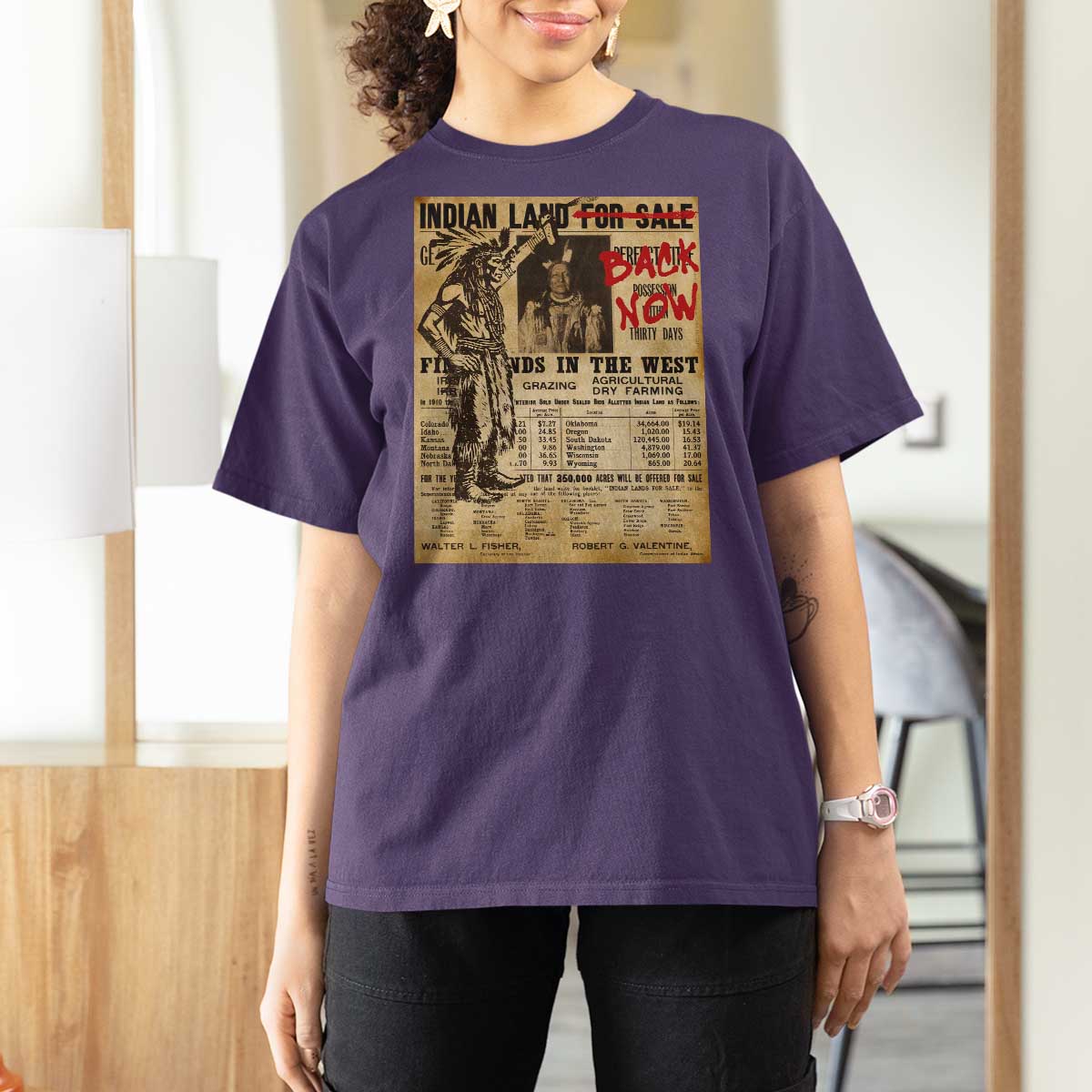 Native American T Shirt For Women Indian Land For Back Now