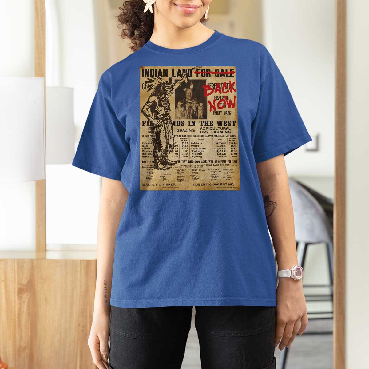 Native American T Shirt For Women Indian Land For Back Now