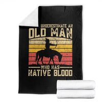 Funny Native American Throw Blanket Never Underestimate An Old Man Native American - Wonder Print Shop