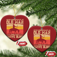 Funny Native American Christmas Ornament Never Underestimate An Old Man Native American - Wonder Print Shop