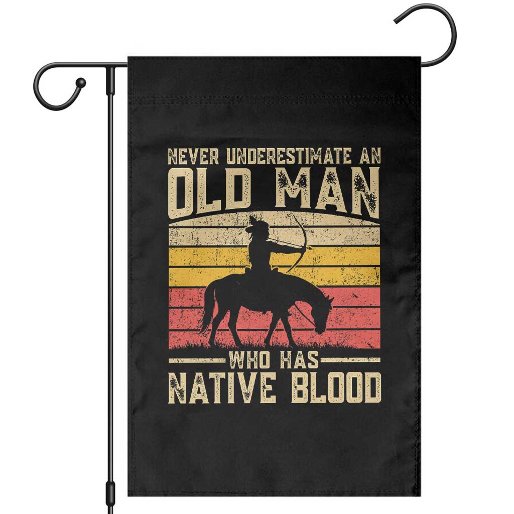 Funny Native American Garden Flag Never Underestimate An Old Man Native American - Wonder Print Shop