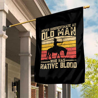 Funny Native American Garden Flag Never Underestimate An Old Man Native American - Wonder Print Shop