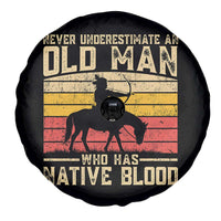 Funny Native American Spare Tire Cover Never Underestimate An Old Man Native American - Wonder Print Shop