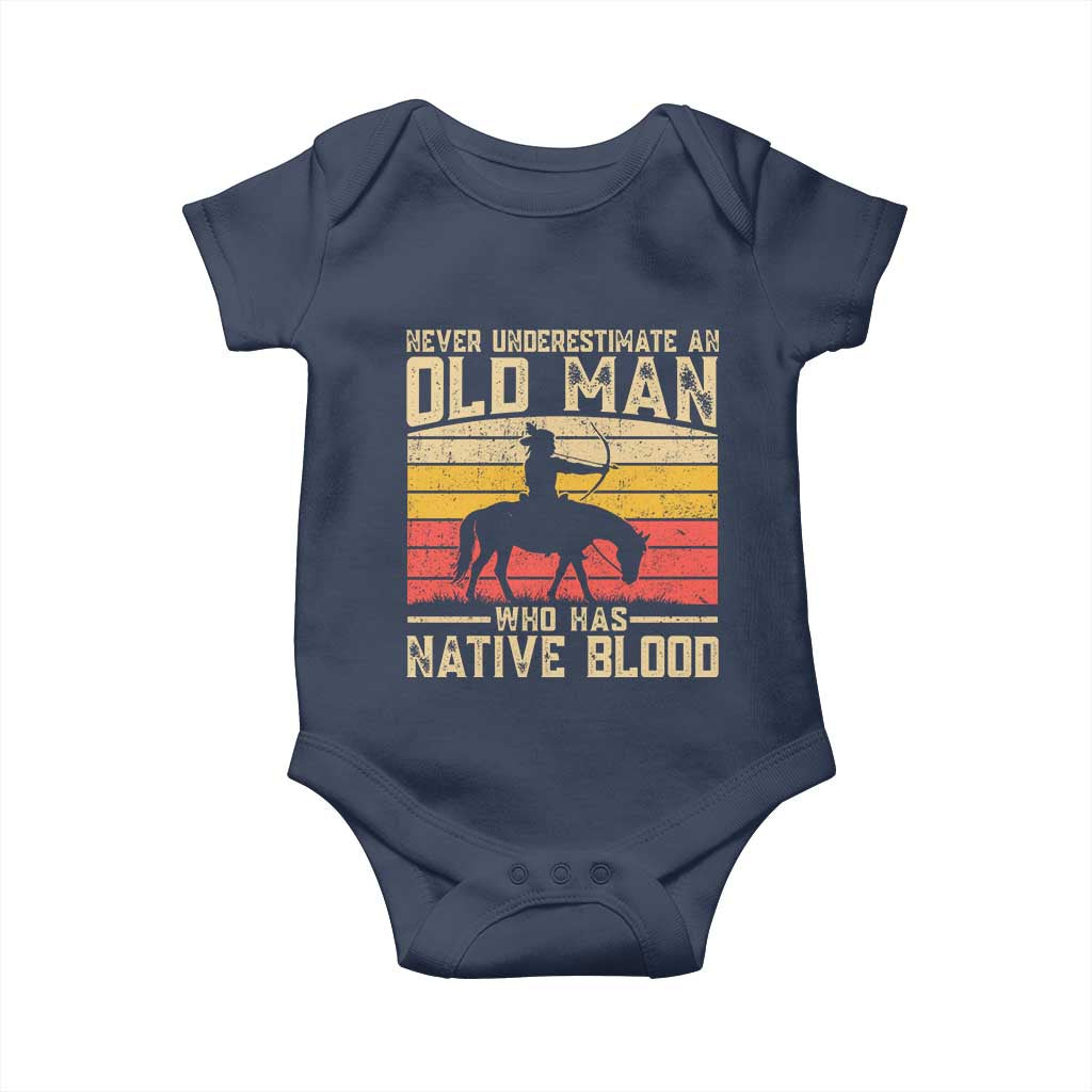 Funny Native American Baby Onesie Never Underestimate An Old Man Native American - Wonder Print Shop