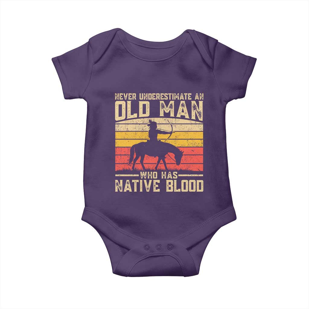 Funny Native American Baby Onesie Never Underestimate An Old Man Native American - Wonder Print Shop