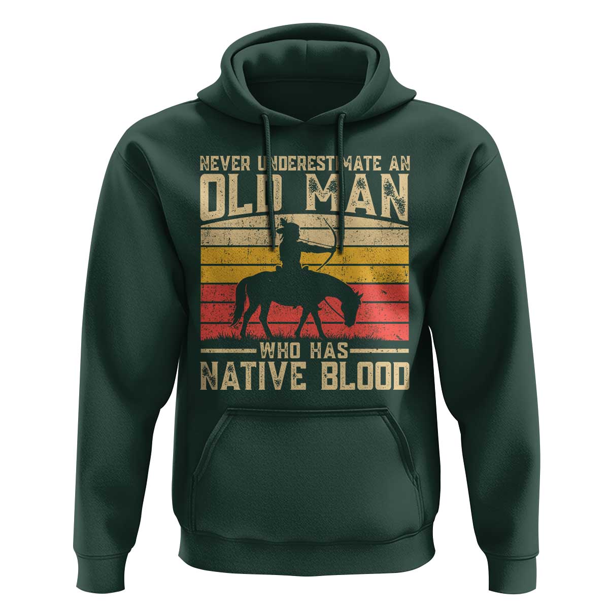 Funny Native American Hoodie Never Underestimate An Old Man Native American - Wonder Print Shop