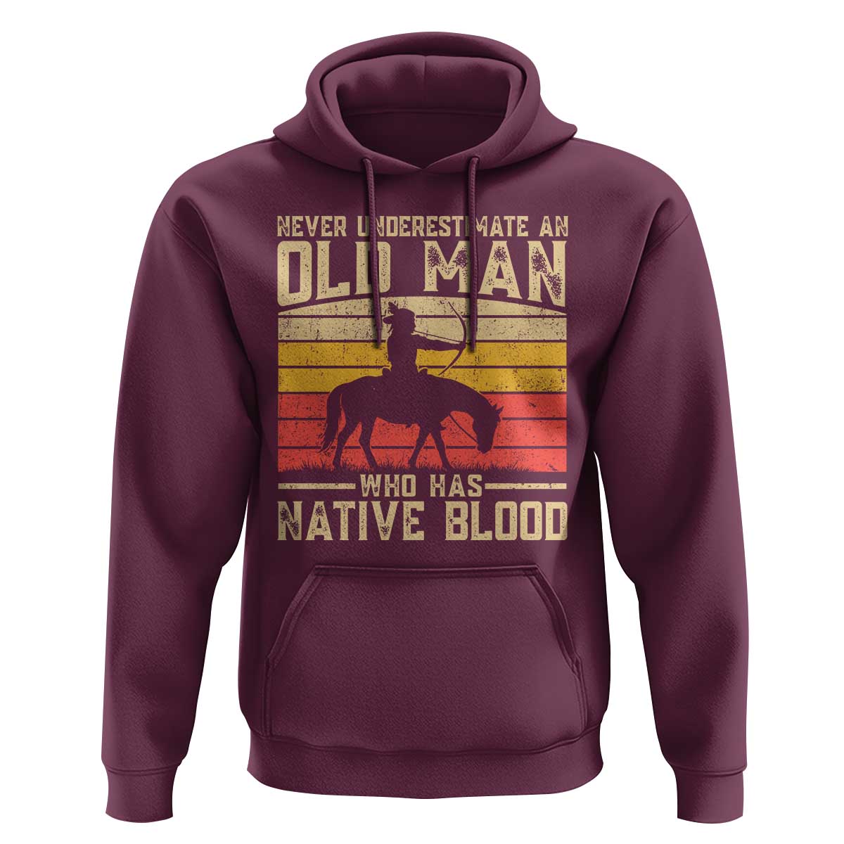 Funny Native American Hoodie Never Underestimate An Old Man Native American - Wonder Print Shop